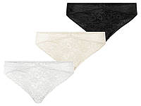 Комплект женских трусиков из 3 штук, размер XL/XXL, цвет белый, телесный, черный