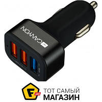 Зарядное устройство автомобильное Canyon CNE-CCA07B (3USB, 2.1A) Black USB-порт 2.1 А