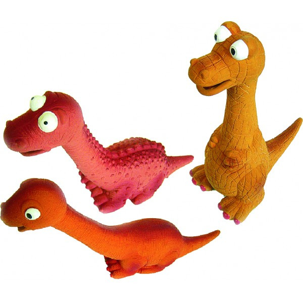 Іграшка для собак латексний динозавр з пищалкою 19,5-30,5 см TatraPet Toys&Fun в асортименті
