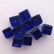 Намистина Куб колір синій кобальт 6*6 мм