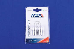 Лампа автомобільна 12V 10W Ba15s R10W (габарити, освітлення номерного знака) (2 шт.) MTA