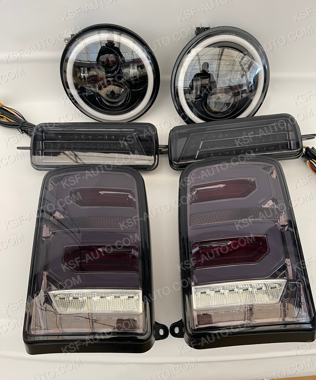 Фари Ніва діодні + задні ліхтарі ЛЕД + надфарнікi набір 6