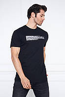 Чоловіча футболка Armani чорна брендова футболка Армані fms