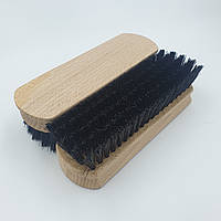 Деревянная щетка брусок со штучным ворсом универсальная для обуви и одежды 14 см черная