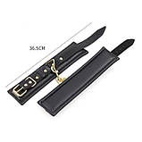 Бдсм набір для садо мазо ігор / Шкіряний бондажний комплект фіксації з 3-х аксесуарів, Чорний, фото 3