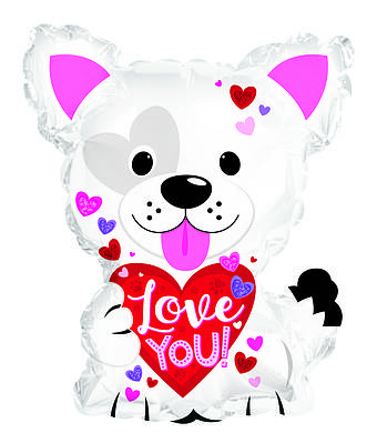 CTI 22" Happy Love You Doggie Foil Balloon. Фольгована куля Цуценя Я люблю тебе — В УП MrShar