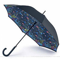 Женский зонт-трость Fulton Bloomsbury-2 L754 Under The Sea черный с синим