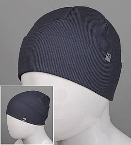 Шапка-чулок трикотажна Рубчик без підкладки (18005), Графіт