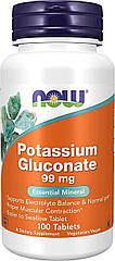 Глюконат калію Now Potassium Gluconate 99mg 100 tabl