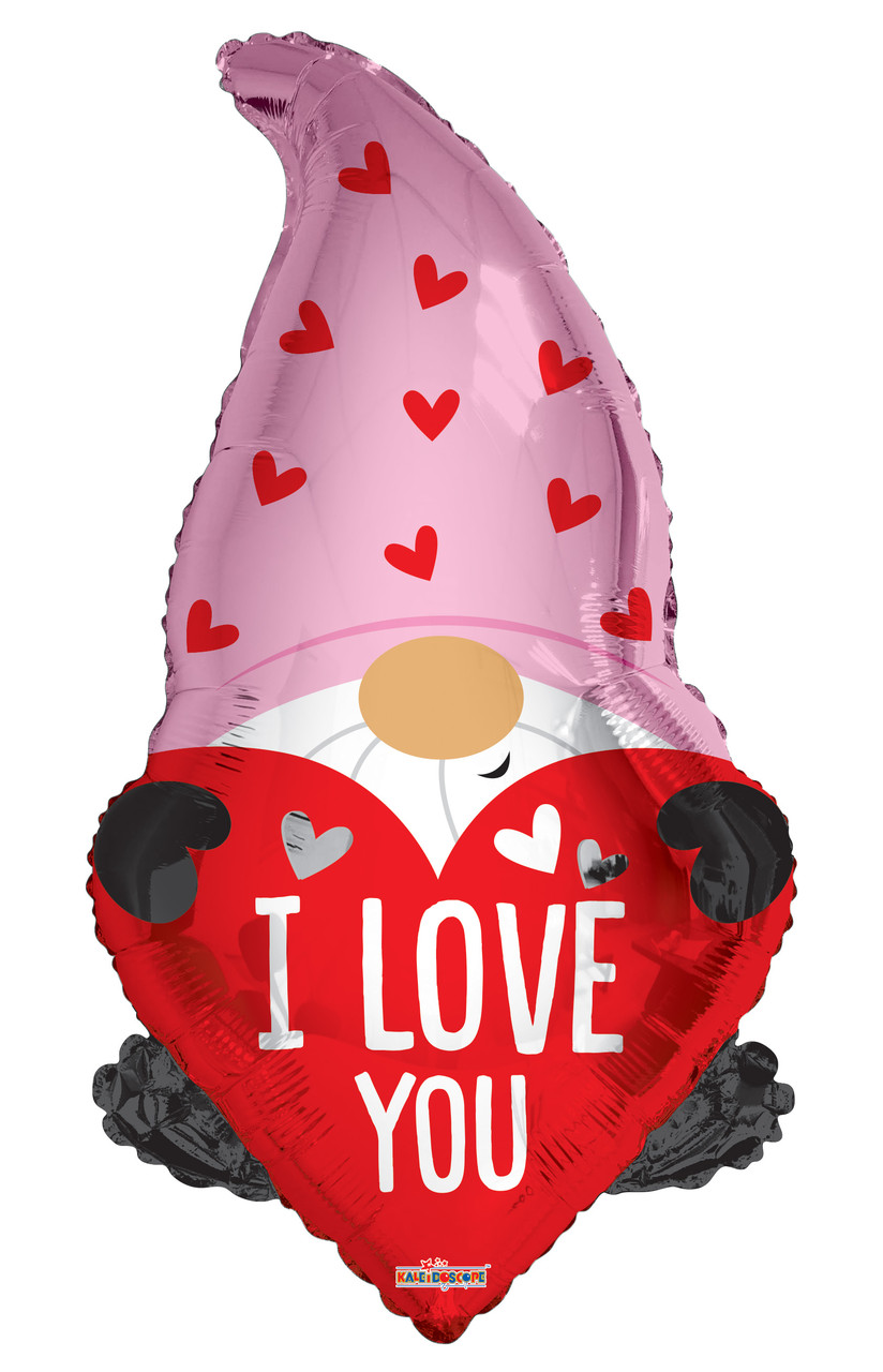 К 36" I Love You Gnome Foil Balloon. Куля повітряна фольгована Гном Я люблю тебе — В УП MrShar