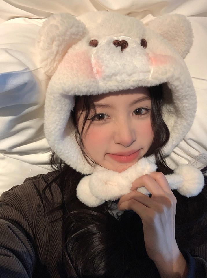 Капюшон Шапка Плюшевий Ведмедик Молочний