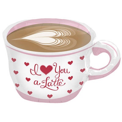 NS 24" Foil Balloon Love You a Latte. Фольгована куля Чашка Я люблю тебе. Лате — В УП