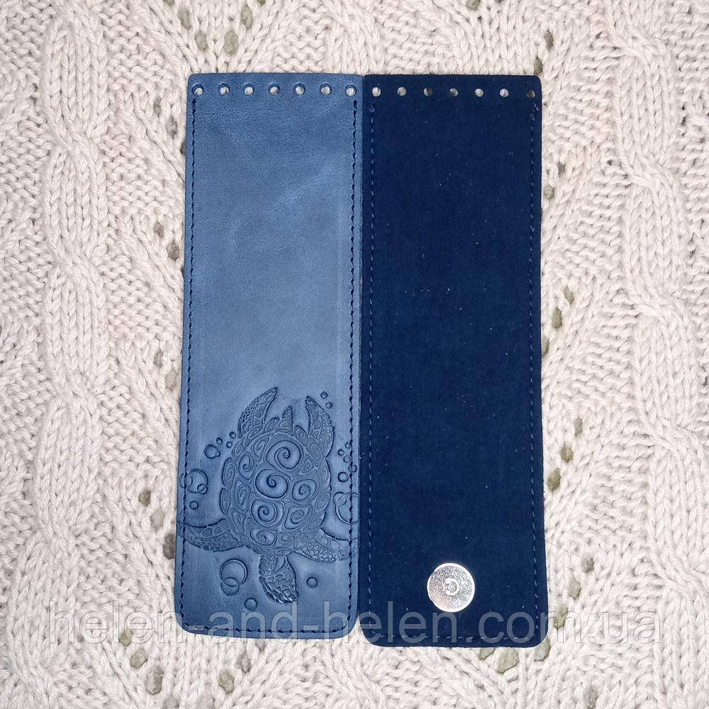 Клапан вузький із тисненням "Черепаха". Колір "Синій", фото 1