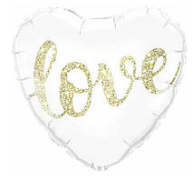Фольгована кулька серце love біле 18" Китай