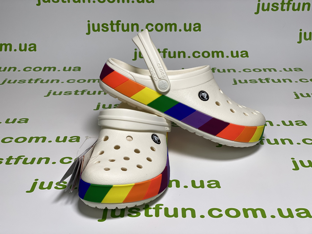 Crocs rainbow top
