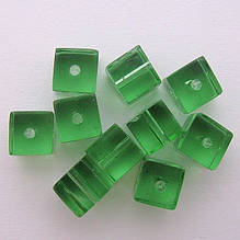 Намистина Куб колір зелений 6*6 мм