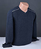 Мужской свитер большого размера | мужской пуловер T-Ring темно-синий Турция 9064 Б