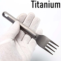 Титанова вилка Titanium HW32. Туристична вилка. Виделка для походів. Виделка з титану