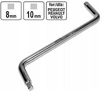 Ключ двусторонний для сливной пробки YATO: квадрат-8 x 10 мм