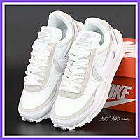 Кроссовки женские и мужские Nike LD Waffle Sacai white / Найк ЛД Вафл Сакаи белые