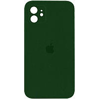 Защитный чехол для Iphone 11 зелёный / Army green Silicone Case Square Full Camera Protective (AA)