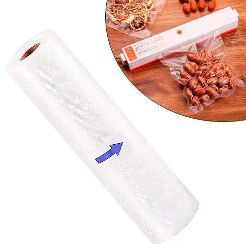 Гофровані пакети в рулоні 20x500см для вакууматора, вакуумна плівка, фото 1