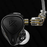 Гібридні навушники KZ ZEX Pro With MIC з електростатичними та арматурними випромінювачами (Чорний), фото 2
