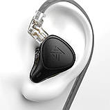 Гібридні навушники KZ ZEX Pro With MIC з електростатичними та арматурними випромінювачами (Чорний), фото 3