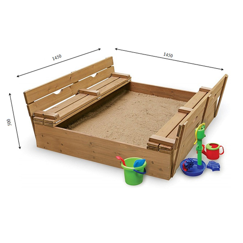 Дитяча дерев'яна пісочниця SportBaby-3 145х145 см