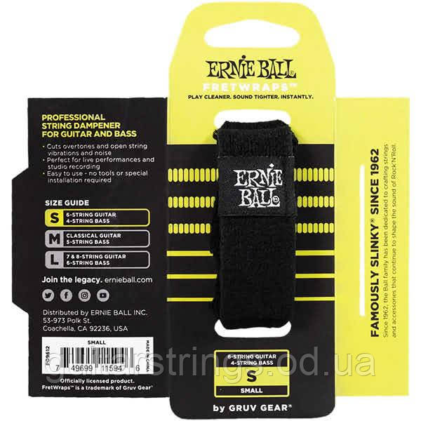 Ernie Ball 9612 FretWraps String Muter 1-Pack Black Small
