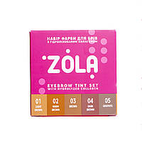 Набор красок для бровей и окислителей в саше Eyebrow Tint With Collagen Zola 5x5ml