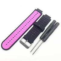 Ремінець для Garmin Forerunner 220/ 230/ 235/ 630/ 735 XT (чорно-рожевий)