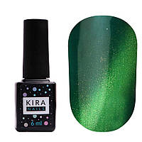 Гель-лак Kira Nails Cat Eye №005 (сине-зеленый, магнитный), 6 мл