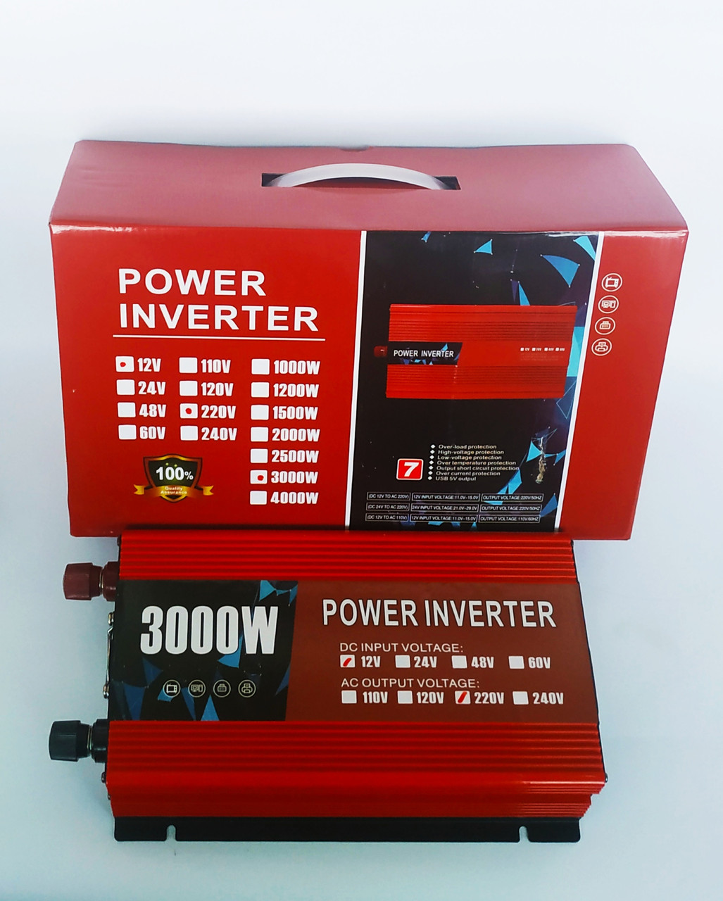 Перетворювач напруги (Інвертор) Power Inverter 12-220V 3000W