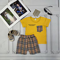 Дитячий жовтий літній костюм Берберрі, футболка та шорти