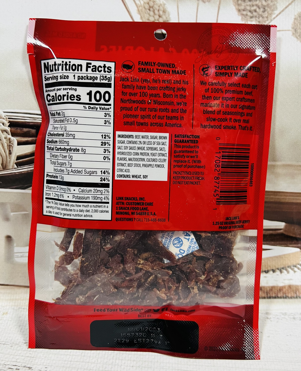 В'ялене яловиче м'ясо JACK LINKS Beef Jerky Класика - фото 2 - id-p1348741668