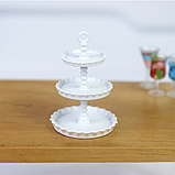 1:12 Мініатюра Підставка для Солодкого 3.8 см БІЛА, фото 2