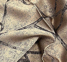 Портьєрна тканина для штор жаккард світло-коричневого кольору з малюнком