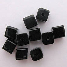 Намистина Куб колір чорний 6*6 мм