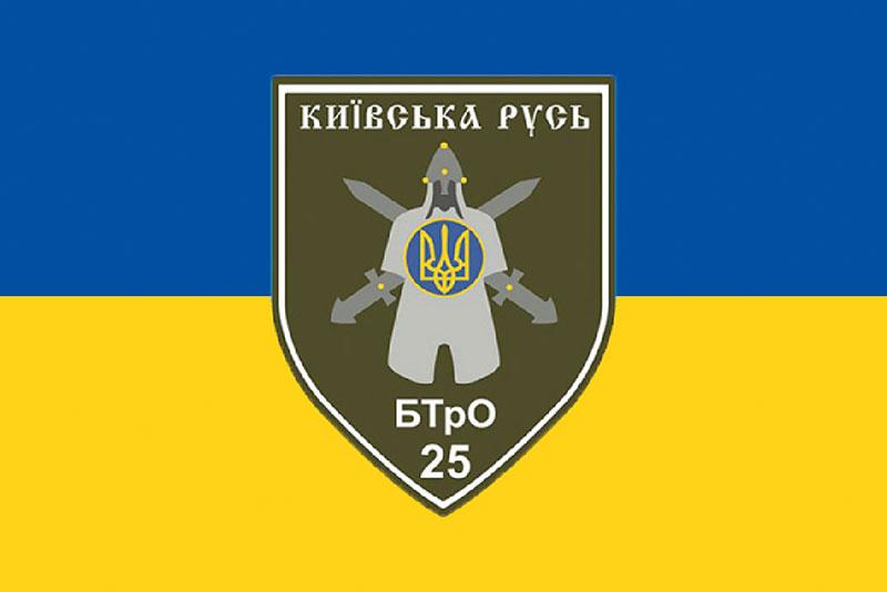 Прапор 25 ОМПБ «Київська Русь» ЗСУ синьо-жовтий