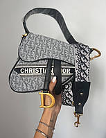 Текстильная тканевая брендовая сумка Christian Dior saddle