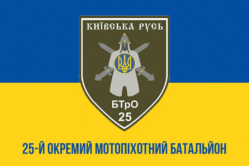 Прапор 25 ОМПБ «Київська Русь» ЗСУ синьо-жовтий 1