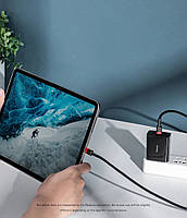 Кабель Baseus Cafule Fast Charging Type-C to Type-C 100W 200 см (CATKLF-FLG1) Black, фото 10