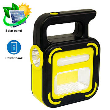 Кемпінговий ліхтар на сонячній батареї Camping Lantern 1W+6LED, Фіолетовий ліхтарик лампа — повербанк (ST)