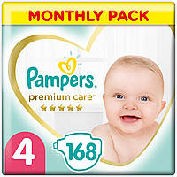 Підгузки Pampers Premium Care 4 (9-14 кг) на 168 шт.