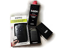 Набор Zippo: черная каталитическая грелка, зажигалка Zippo 218 и оригинальное топливо - выгодно и практично