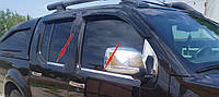 Наружняя окантовка стекол (4 шт, нерж.) OmsaLine - Итальянская нержавейка для Nissan Navara 2006-2015 гг
