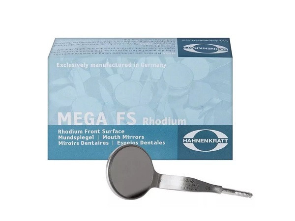 Дзеркало стоматологічне MEGA FS Rhodium Hahnenkratt з родієвим покриттям плоске, фото 1