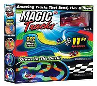 Детский светящийся гибкий трек Magic Tracks 220 деталей | Детский гоночный трек! Качественный