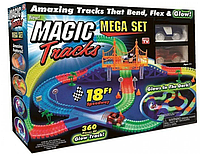 Детский светящийся гибкий трек Magic Tracks 360 деталей на 2 машинки | Детский гоночный трек! Качественный